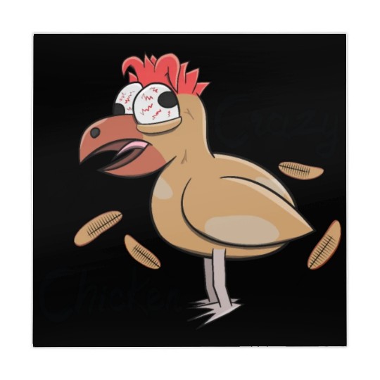 Crazy Shocked Farm Chicken Funny Cartoon White Mahjong Mats