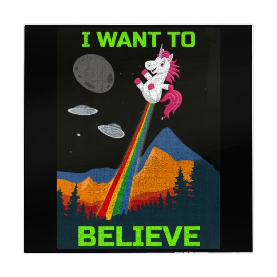 Unicorn "I Want To Believe" UAP Outfit Alien Ufo Mahjong Mats