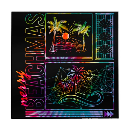 Coastal Beach Christmas In July Mahjong Mats, Merry