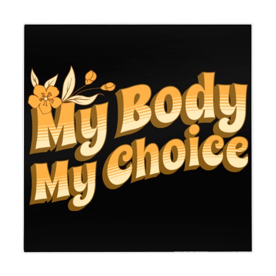 Feminist My Body My Choice Retro Floral Typography Mahjong Mats