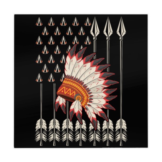 Native American Chief Traditional US Flag Mahjong Mats