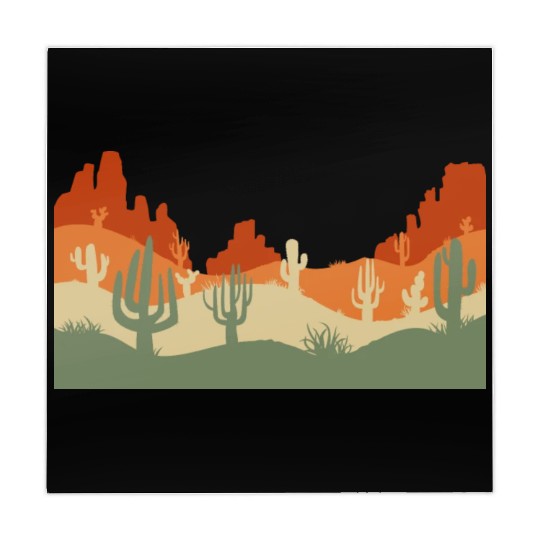 Retro Western Cactus Desert Cowboy Mahjong Mats