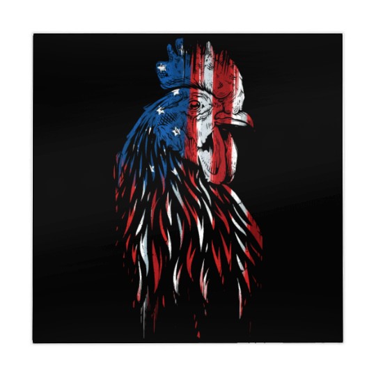 Rooster American Flag Patriotic Farmer US Mahjong Mats