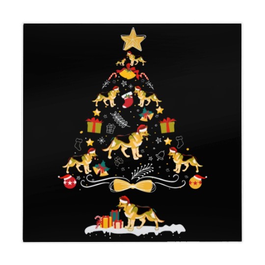 German Shepherd Christmas Tree Dog Owner Mahjong Mats
