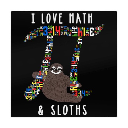 I Love Math and Sloths Funny Mathematics Pi Day Mahjong Mats