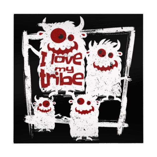 I Love My Tribe Funny Monster Family Reunion Mahjong Mats