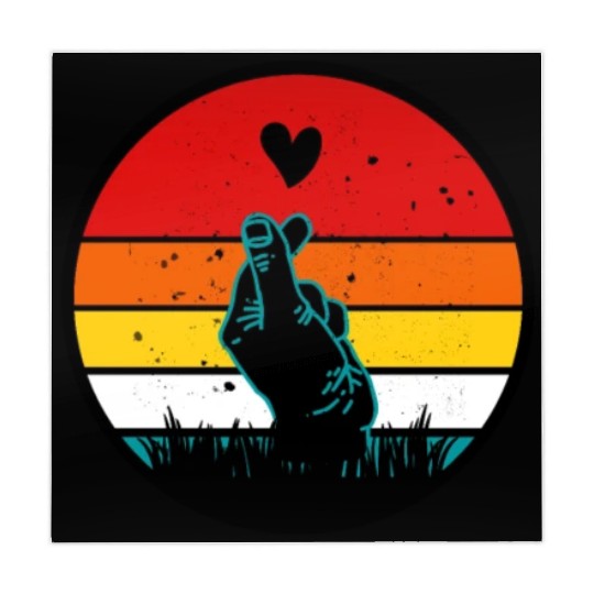 K-Pop Heart Hand Symbol K-Drama Korean Pop Vintage Mahjong Mats