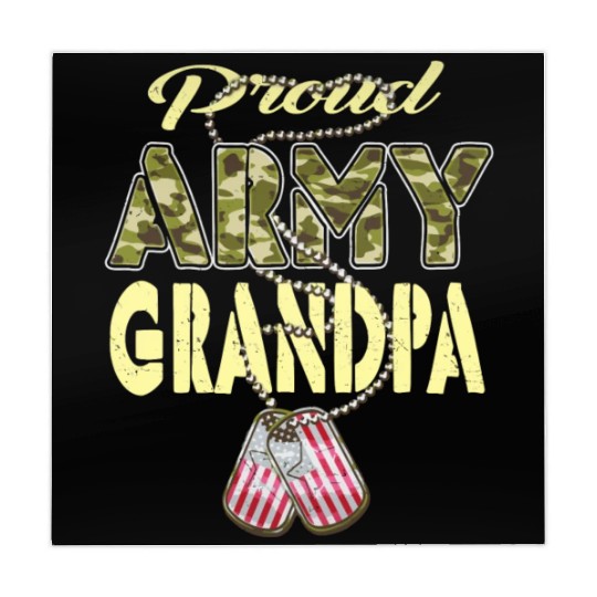 Proud Army Grandpa Camo Us Dog Tag Military Grandf Mahjong Mats