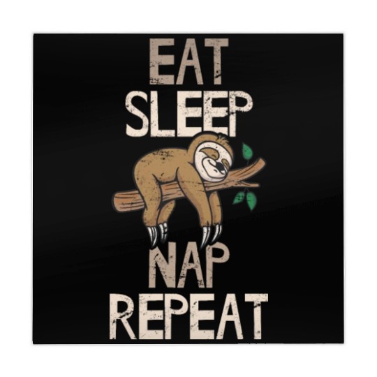 Eat Sleep Nap Repeat Funny Sloth Lovers Sleeping L Mahjong Mats