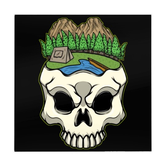 Skeleton Head Camp Campsite Camper Camping Mahjong Mats