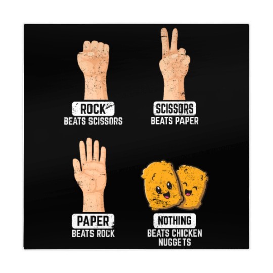 Rock Paper Scissors Nothing Beats Chicken Nuggets Mahjong Mats