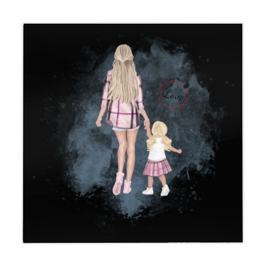 mother and daughter with love Mahjong Mats