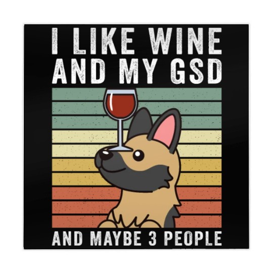 I Like Wine And My German Shepherd Mahjong Mats