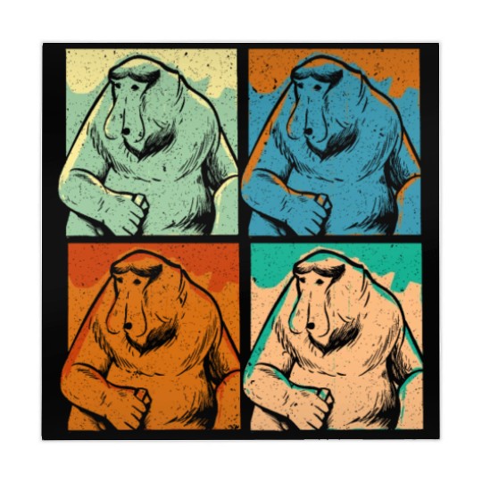 Retro Proboscis Monkey Ape Wildlife Zookeeper Mahjong Mats