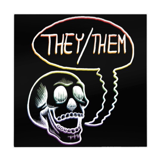 LGBTQ+ Rainbow Pride They Them Pronouns Skull Mahjong Mats