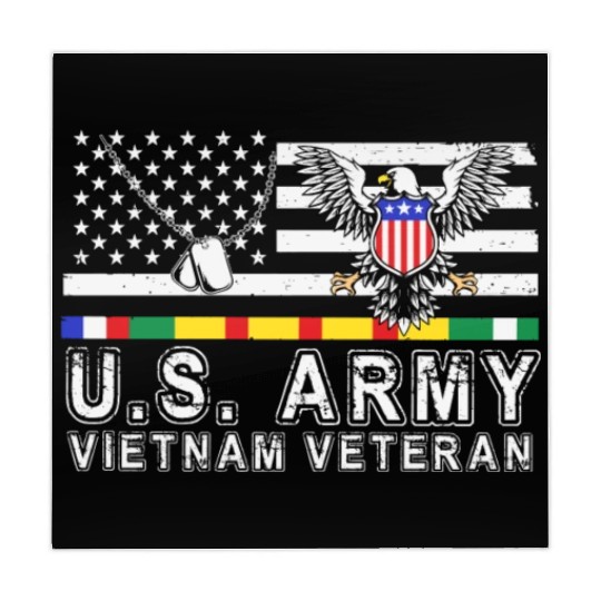Vietnam Veteran Eagle US Flag Dog Tag Vintage Mahjong Mats