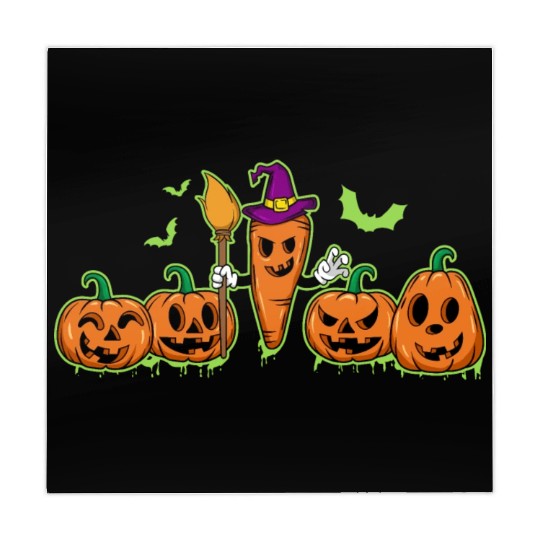 Happy Halloween Carrot Pumpkin Trick Or Treat Mahjong Mats