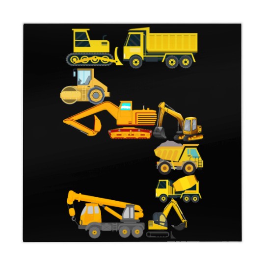 Construction Vehicles Trucks For 5 Five Year Old Mahjong Mats