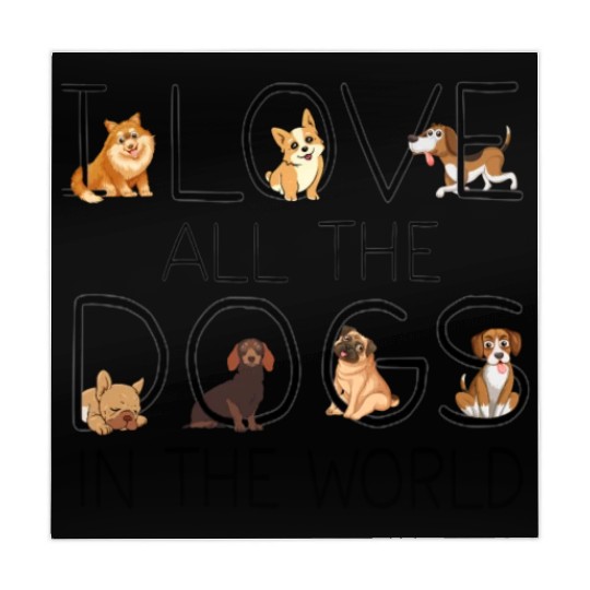 I Love All The Dogs In The World Dog Lovers Gifts Mahjong Mats