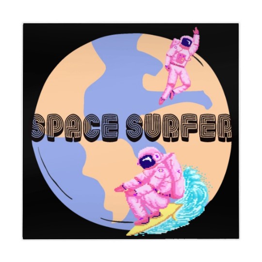 Space Surfer Two Astronauts and Planet Earth Mahjong Mats