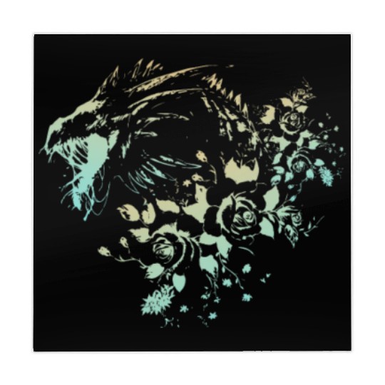 Dragon Flowers - Green Gradient Mahjong Mats