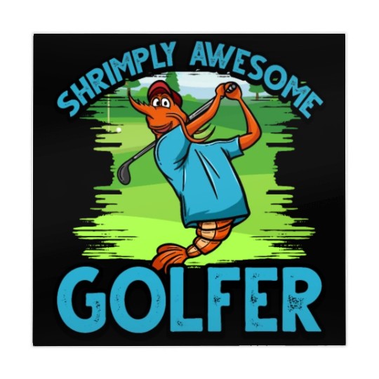 Funny Shrimp/Prawn Pun Golfer. Shrimply Awesome Mahjong Mats