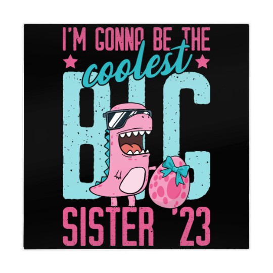 Coolest Big Sister 2023 Baby Pregnancy Dino Girls Mahjong Mats