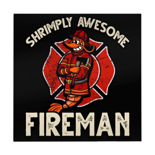 Funny Shrimp/Prawn Pun. Shrimply Awesome Fireman Mahjong Mats