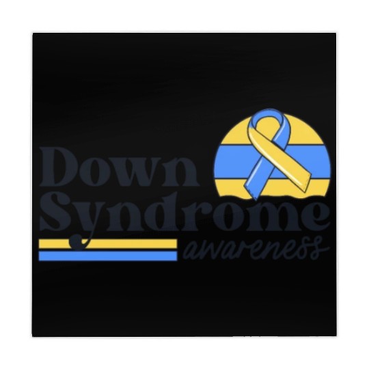 Down Syndrome Awareness Retro Sunset Yellow Blue Mahjong Mats