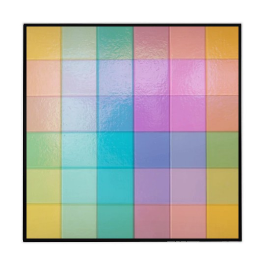 Rainbow Shimmer Multi Squares Pattern Mahjong Mats