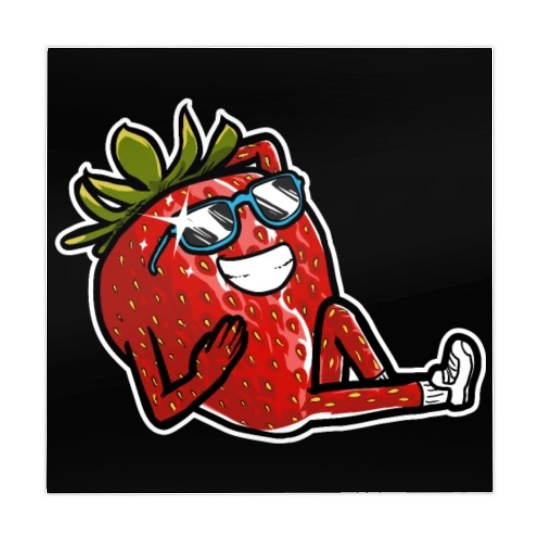 Relaxing Strawberry With Sunglasses Strawberry Mahjong Mats