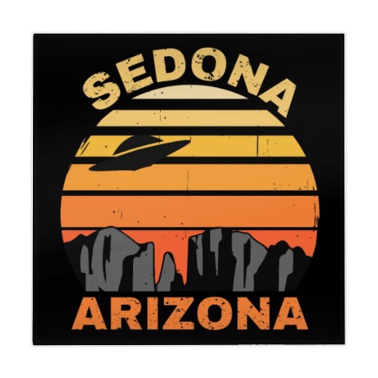 Sedona Arizonna Retro Sunset and UFO Mahjong Mats
