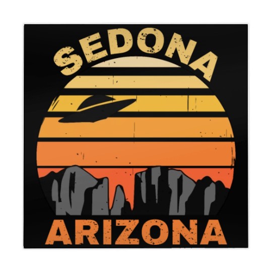 Sedona Arizonna Retro Sunset and UFO Mahjong Mats