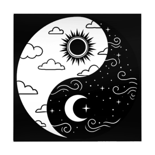 Sun and Moon Yin Yang for Yin Yang Art Lover Mahjong Mats