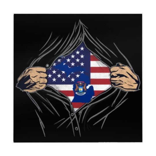 Rip Reveal America State Flag Michigan Mahjong Mats