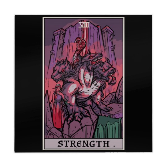 Strength Tarot Card Halloween Cerberus Greek Mytho Mahjong Mats