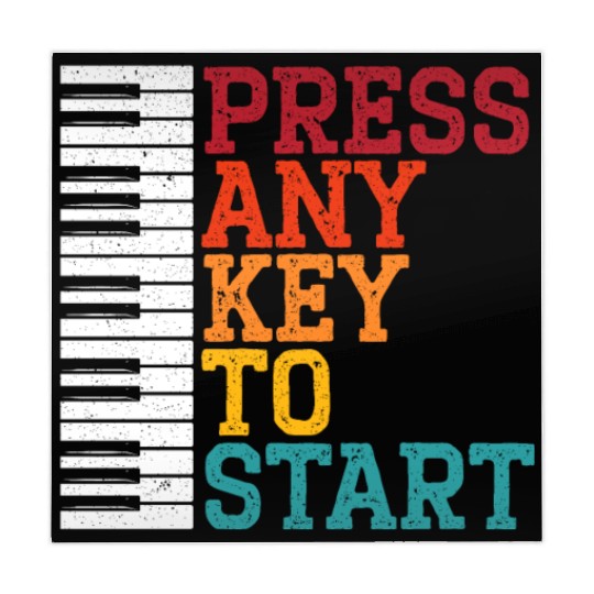 Press Any Key To Start Piano Player Musician Music Mahjong Mats