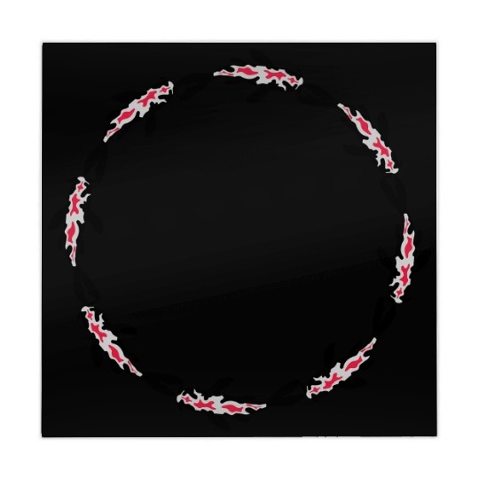 circle koi fish nishikigoi Mahjong Mats