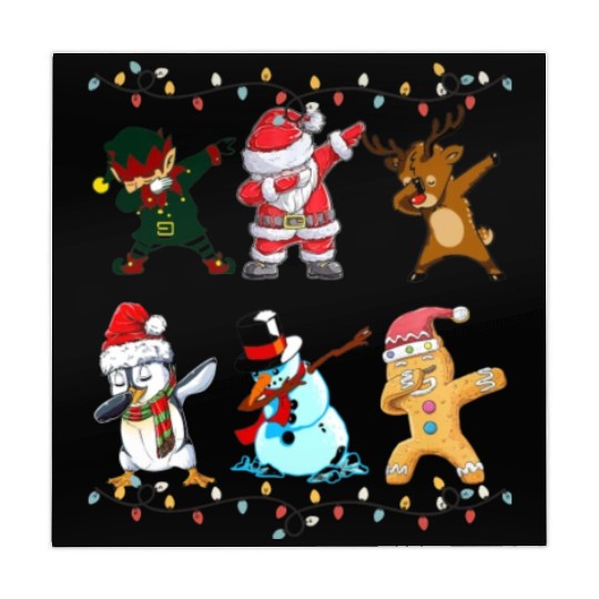 Funny Cute Dabbing Santa Elf Friends Christmas Mem Mahjong Mats