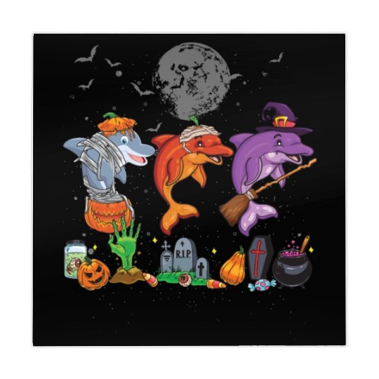 Mummy Pumpkin Witch Dolphin Halloween Mahjong Mats