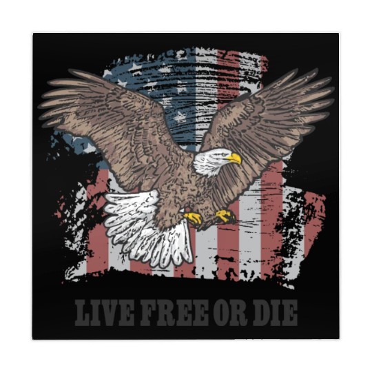 Live Free or Die - Bald Eagle - Grunge American Fl Mahjong Mats