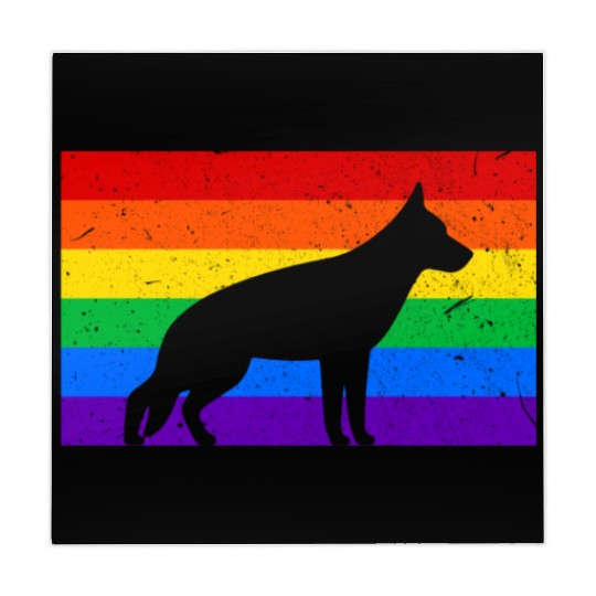 LGBT German Shepherd Rainbow Flag Mahjong Mats