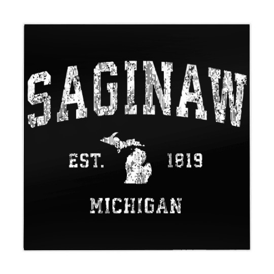 Saginaw Michigan Mi Vintage Athletic Sports Design Mahjong Mats