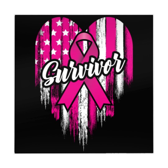 Breast Cancer Survivor Pink Ribbon American Flag Mahjong Mats