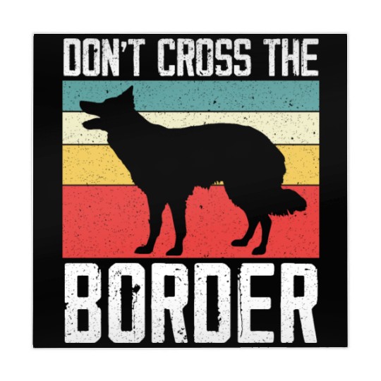 Don't Cross The Border Collie Dog Puppy Paw Love Mahjong Mats