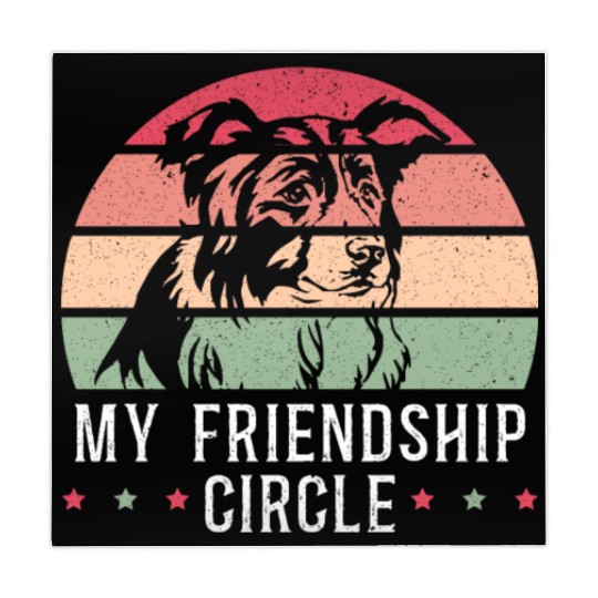 My Friendship Circle Dog Puppy Paw Border Collie Mahjong Mats