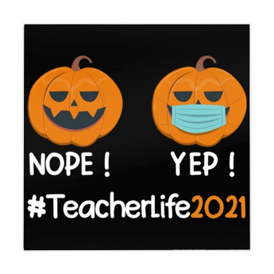 Funny Halloween Teacher life 2021 Pumpkin wearing Mahjong Mats