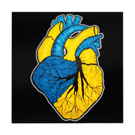 Ukrainian heart. Stand with Ukraine. UA flag Mahjong Mats