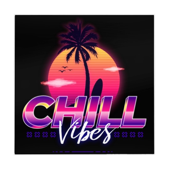 Chill Vibes - Synthwave/Retrowave/Vaporwave 80s Mahjong Mats