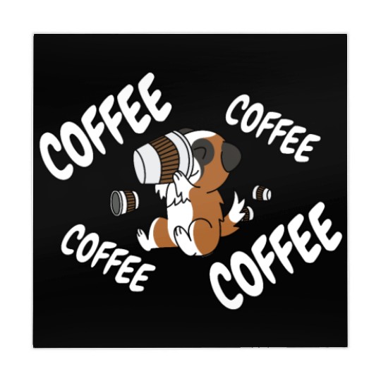 Saint Bernard Drinking Coffee Mahjong Mats